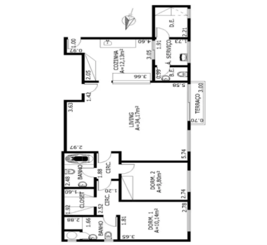 VILA ANDRADE - 3 DORM/1 SUÍTE, 2 VAGAS, 101M² ÚTEIS VILA ANDRADE - 3 DORM/1 SUÍTE, 2 VAGAS, 101M² ÚTEIS, localizado em São Paulo - SP
